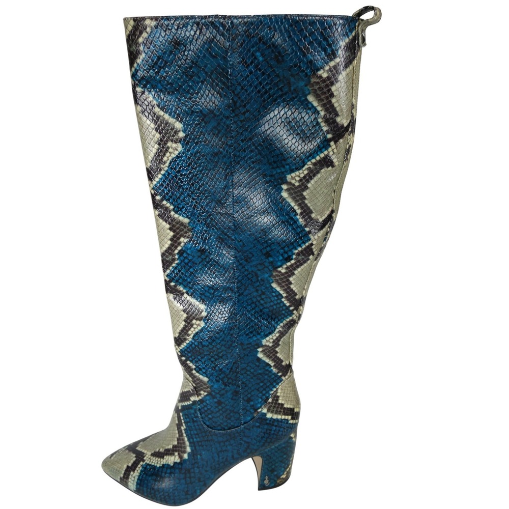 Sam Edelman HAI Snake Skin Boots Size 8.5 Multi-Color Print G0568L2401 - Picture 2 of 9